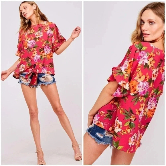 Fuchsia Floral Top​​​​​ - Picture 4 of 7